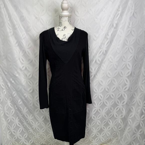 Prairie Underground Black Day Framing Long Sleeve Dress Size M - Picture 4 of 9